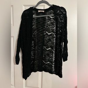 Black Boho Knit Cardigan